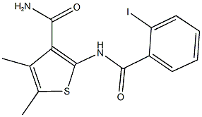 2-[(2-iodobenzoyl)amino]-4,5-dimethyl-3-thiophenecarboxamide Structure