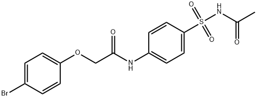 N-{4-[(acetylamino)sulfonyl]phenyl}-2-(4-bromophenoxy)acetamide Struktur