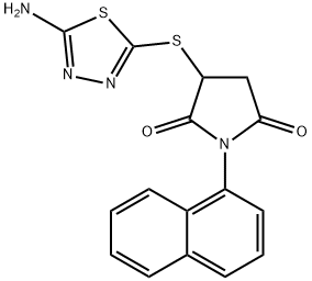 3-[(5-amino-1,3,4-thiadiazol-2-yl)sulfanyl]-1-(1-naphthyl)-2,5-pyrrolidinedione 结构式
