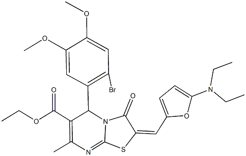 433924-74-4 ethyl 5-(2-bromo-4,5-dimethoxyphenyl)-2-{[5-(diethylamino)-2-furyl]methylene}-7-methyl-3-oxo-2,3-dihydro-5H-[1,3]thiazolo[3,2-a]pyrimidine-6-carboxylate
