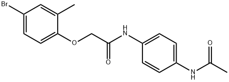 N-[4-(acetylamino)phenyl]-2-(4-bromo-2-methylphenoxy)acetamide Struktur