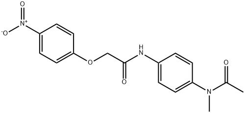 N-{4-[acetyl(methyl)amino]phenyl}-2-{4-nitrophenoxy}acetamide Struktur