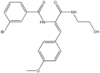 3-bromo-N-[1-{[(2-hydroxyethyl)amino]carbonyl}-2-(4-methoxyphenyl)vinyl]benzamide,433972-68-0,结构式