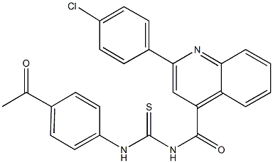 N-(4-acetylphenyl)-N'-{[2-(4-chlorophenyl)-4-quinolinyl]carbonyl}thiourea Struktur