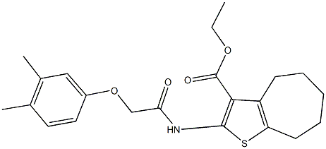 ethyl 2-{[(3,4-dimethylphenoxy)acetyl]amino}-5,6,7,8-tetrahydro-4H-cyclohepta[b]thiophene-3-carboxylate Struktur