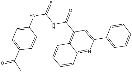 N-(4-acetylphenyl)-N'-[(2-phenyl-4-quinolinyl)carbonyl]thiourea Structure