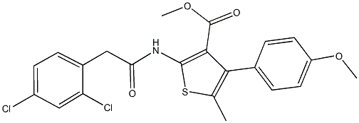 methyl 2-{[(2,4-dichlorophenyl)acetyl]amino}-4-(4-methoxyphenyl)-5-methyl-3-thiophenecarboxylate,438213-18-4,结构式