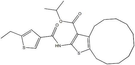 438213-92-4 isopropyl 2-{[(5-ethyl-3-thienyl)carbonyl]amino}-4,5,6,7,8,9,10,11,12,13-decahydrocyclododeca[b]thiophene-3-carboxylate
