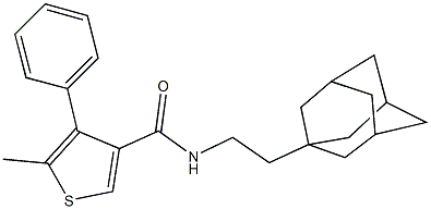 N-[2-(1-adamantyl)ethyl]-5-methyl-4-phenyl-3-thiophenecarboxamide Struktur