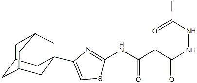 3-(2-acetylhydrazino)-N-[4-(1-adamantyl)-1,3-thiazol-2-yl]-3-oxopropanamide Structure