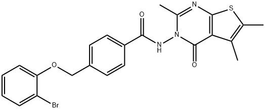 4-[(2-bromophenoxy)methyl]-N-(2,5,6-trimethyl-4-oxothieno[2,3-d]pyrimidin-3(4H)-yl)benzamide,438223-52-0,结构式