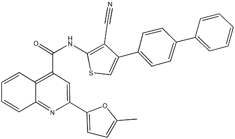 N-(4-[1,1'-biphenyl]-4-yl-3-cyano-2-thienyl)-2-(5-methyl-2-furyl)-4-quinolinecarboxamide,438223-97-3,结构式