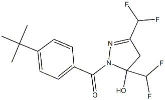 1-(4-tert-butylbenzoyl)-3,5-bis(difluoromethyl)-4,5-dihydro-1H-pyrazol-5-ol Structure