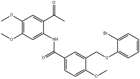 N-(2-acetyl-4,5-dimethoxyphenyl)-3-[(2-bromophenoxy)methyl]-4-methoxybenzamide Structure