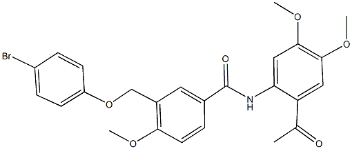 N-(2-acetyl-4,5-dimethoxyphenyl)-3-[(4-bromophenoxy)methyl]-4-methoxybenzamide Struktur