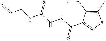 N-allyl-2-[(4-ethyl-5-methyl-3-thienyl)carbonyl]hydrazinecarbothioamide 化学構造式