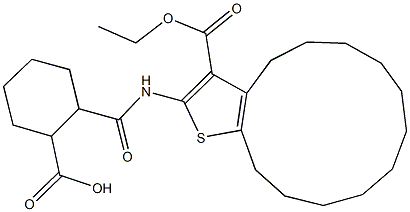 438233-00-2 2-({[3-(ethoxycarbonyl)-5,6,7,8,9,10,11,12,13,14-decahydro-4H-cyclotrideca[b]thien-2-yl]amino}carbonyl)cyclohexanecarboxylic acid