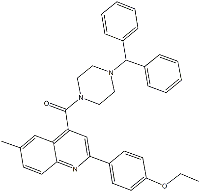 4-{4-[(4-benzhydryl-1-piperazinyl)carbonyl]-6-methyl-2-quinolinyl}phenyl ethyl ether|