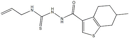 N-allyl-2-[(6-methyl-4,5,6,7-tetrahydro-1-benzothien-3-yl)carbonyl]hydrazinecarbothioamide Structure