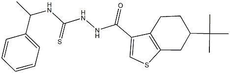 2-[(6-tert-butyl-4,5,6,7-tetrahydro-1-benzothien-3-yl)carbonyl]-N-(1-phenylethyl)hydrazinecarbothioamide Structure