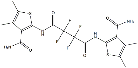 N~1~,N~4~-bis[3-(aminocarbonyl)-4,5-dimethyl-2-thienyl]-2,2,3,3-tetrafluorosuccinamide Structure