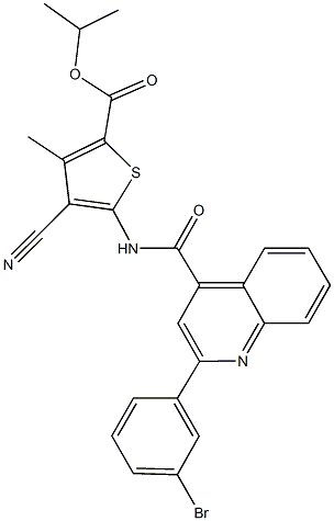438454-15-0 isopropyl 5-({[2-(3-bromophenyl)-4-quinolinyl]carbonyl}amino)-4-cyano-3-methyl-2-thiophenecarboxylate