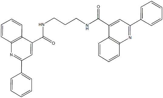 2-phenyl-N-(3-{[(2-phenyl-4-quinolinyl)carbonyl]amino}propyl)-4-quinolinecarboxamide 结构式