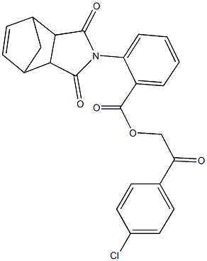 2-(4-chlorophenyl)-2-oxoethyl 2-(3,5-dioxo-4-azatricyclo[5.2.1.0~2,6~]dec-8-en-4-yl)benzoate Struktur