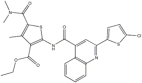 438463-66-2 ethyl 2-({[2-(5-chloro-2-thienyl)-4-quinolinyl]carbonyl}amino)-5-[(dimethylamino)carbonyl]-4-methyl-3-thiophenecarboxylate