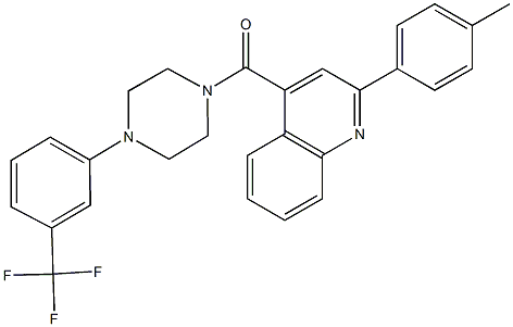2-(4-methylphenyl)-4-({4-[3-(trifluoromethyl)phenyl]-1-piperazinyl}carbonyl)quinoline Struktur