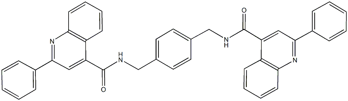 2-phenyl-N-[4-({[(2-phenyl-4-quinolinyl)carbonyl]amino}methyl)benzyl]-4-quinolinecarboxamide Structure