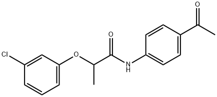 N-(4-acetylphenyl)-2-(3-chlorophenoxy)propanamide Struktur