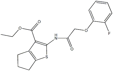 ethyl 2-{[(2-fluorophenoxy)acetyl]amino}-5,6-dihydro-4H-cyclopenta[b]thiophene-3-carboxylate Struktur