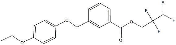 2,2,3,3-tetrafluoropropyl 3-[(4-ethoxyphenoxy)methyl]benzoate 化学構造式