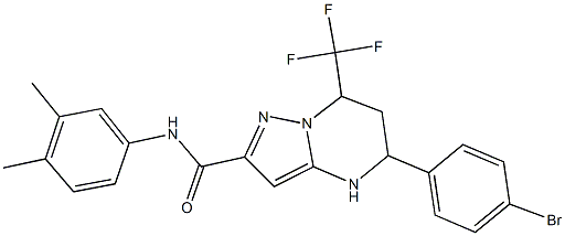 5-(4-bromophenyl)-N-(3,4-dimethylphenyl)-7-(trifluoromethyl)-4,5,6,7-tetrahydropyrazolo[1,5-a]pyrimidine-2-carboxamide,438531-76-1,结构式