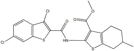 438532-25-3 methyl 2-{[(3,6-dichloro-1-benzothien-2-yl)carbonyl]amino}-6-methyl-4,5,6,7-tetrahydro-1-benzothiophene-3-carboxylate