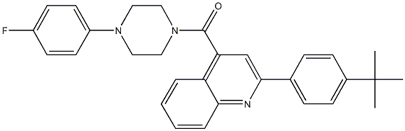 2-(4-tert-butylphenyl)-4-{[4-(4-fluorophenyl)-1-piperazinyl]carbonyl}quinoline 化学構造式