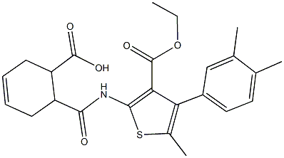 6-({[4-(3,4-dimethylphenyl)-3-(ethoxycarbonyl)-5-methyl-2-thienyl]amino}carbonyl)-3-cyclohexene-1-carboxylic acid|