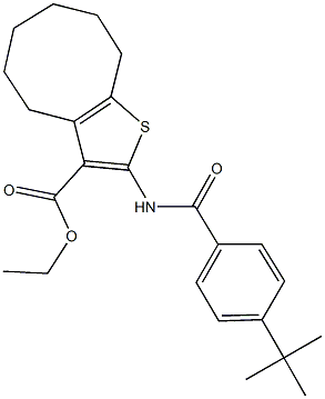 ethyl 2-[(4-tert-butylbenzoyl)amino]-4,5,6,7,8,9-hexahydrocycloocta[b]thiophene-3-carboxylate Struktur