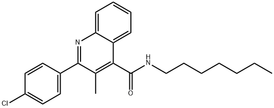 2-(4-chlorophenyl)-N-heptyl-3-methyl-4-quinolinecarboxamide Struktur