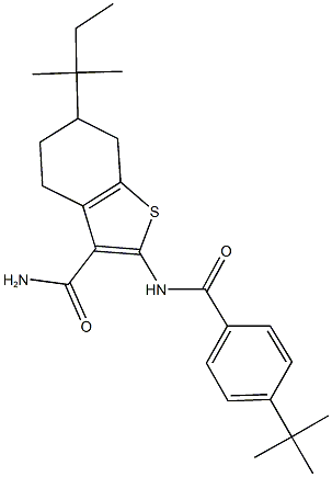 2-[(4-tert-butylbenzoyl)amino]-6-tert-pentyl-4,5,6,7-tetrahydro-1-benzothiophene-3-carboxamide Structure