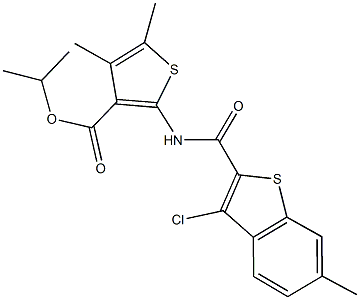438617-83-5 isopropyl 2-{[(3-chloro-6-methyl-1-benzothien-2-yl)carbonyl]amino}-4,5-dimethyl-3-thiophenecarboxylate