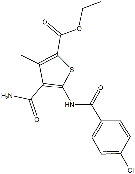 438617-85-7 ethyl 4-(aminocarbonyl)-5-[(4-chlorobenzoyl)amino]-3-methylthiophene-2-carboxylate