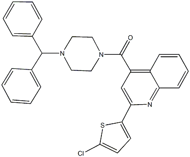 4-[(4-benzhydryl-1-piperazinyl)carbonyl]-2-(5-chloro-2-thienyl)quinoline Struktur