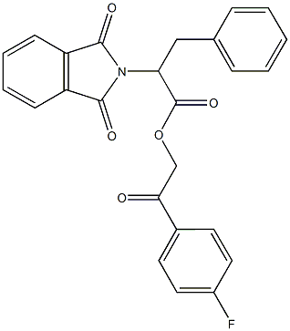 2-(4-fluorophenyl)-2-oxoethyl 2-(1,3-dioxo-1,3-dihydro-2H-isoindol-2-yl)-3-phenylpropanoate Structure
