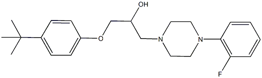 1-(4-tert-butylphenoxy)-3-[4-(2-fluorophenyl)-1-piperazinyl]-2-propanol Struktur