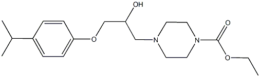 ethyl 4-[2-hydroxy-3-(4-isopropylphenoxy)propyl]-1-piperazinecarboxylate Struktur