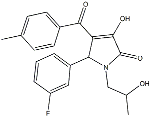 5-(3-fluorophenyl)-3-hydroxy-1-(2-hydroxypropyl)-4-(4-methylbenzoyl)-1,5-dihydro-2H-pyrrol-2-one Structure