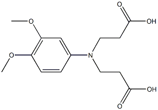 3-[(2-carboxyethyl)-3,4-dimethoxyanilino]propanoic acid Struktur