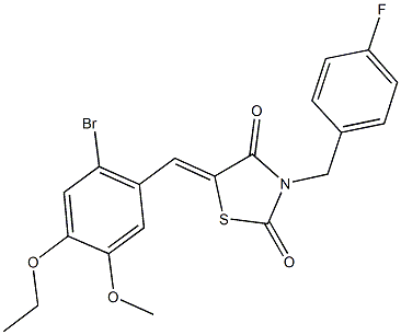 5-(2-bromo-4-ethoxy-5-methoxybenzylidene)-3-(4-fluorobenzyl)-1,3-thiazolidine-2,4-dione 化学構造式